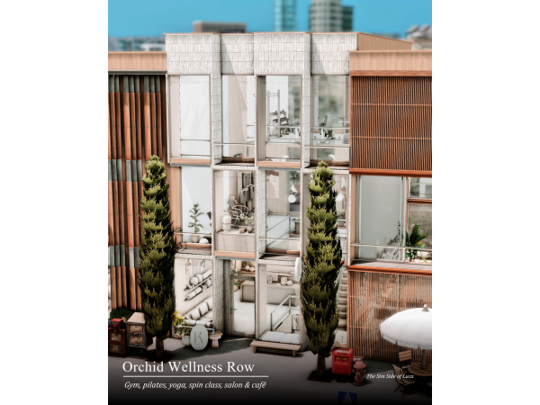 Orchid Wellness Row [Gym , Salon & Bar] | Del Sol Valley by TheSimSideofLuca