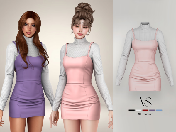 Alpha Susan Set Dress with Top - The Sims 4 Custom Content