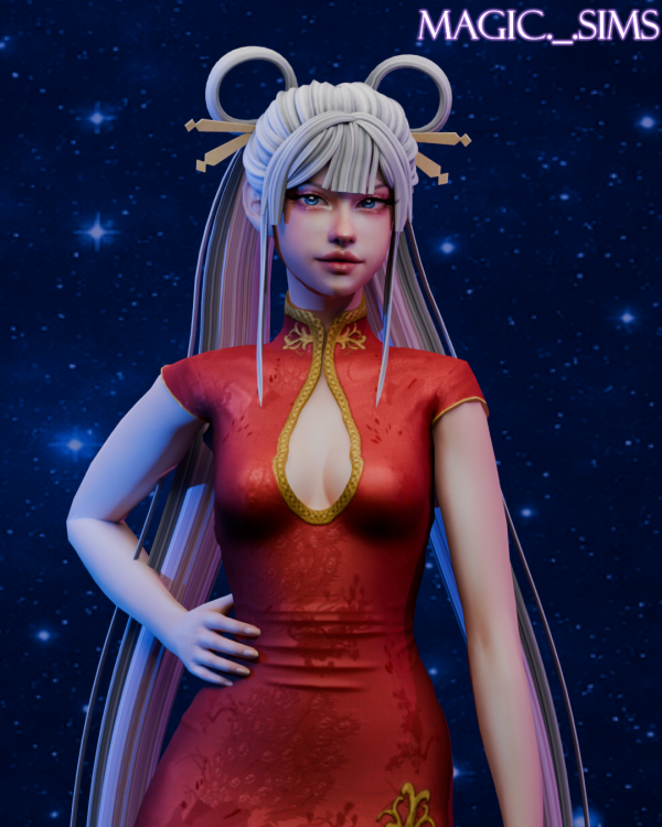 Maxis Match Yachiyo hair Magic_sims by simsfinds - The Sims 4 Custom Content