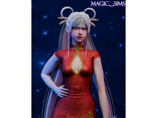 Maxis Match Yachiyo hair Magic_sims - The Sims 4 Custom Content