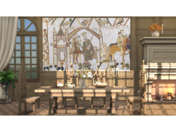 Alpha Fantasy Kingdom Tapestry Walls - The Sims 4 Custom Content