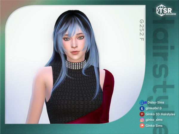 Alpha Layered Ombre Long Hair Ginko 252 Sims by Daisy - The Sims 4 Custom Content