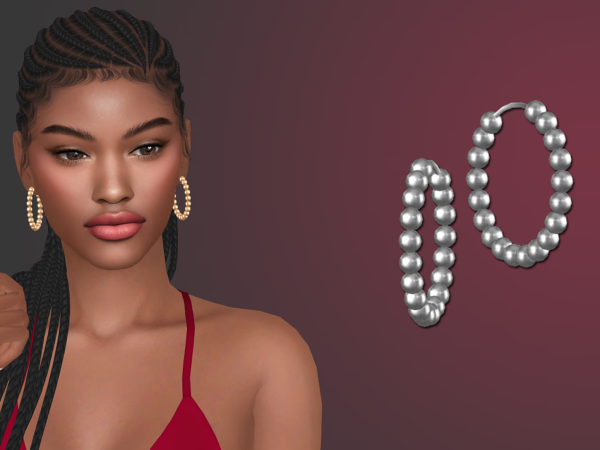 Alpha Camille Beaded Earrings - The Sims 4 Custom Content