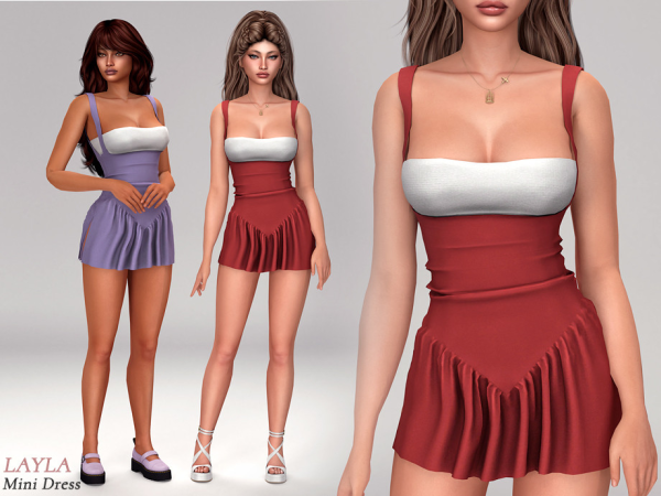 Alpha tsr Female Layered Mini Dress - The Sims 4 Custom Content