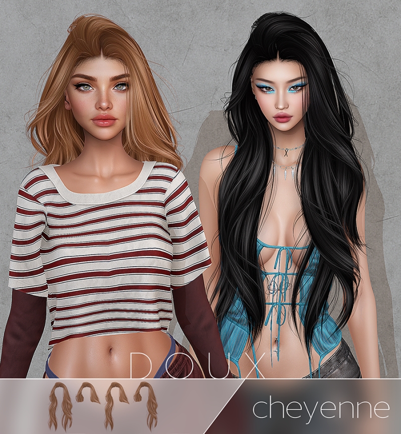 Alpha DOUX Cheyenne by douxhair - The Sims 4 Custom Content