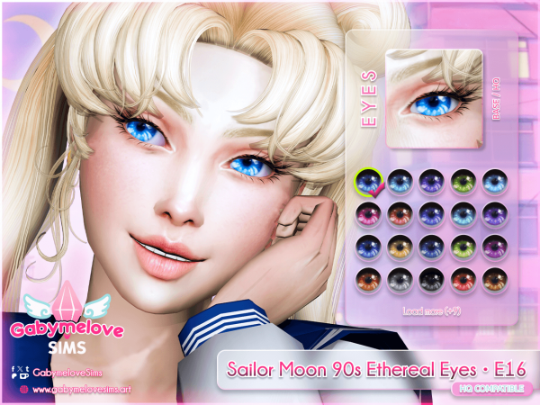 Mix Sailor Moon 90s Ethereal Eyes E16 contact lenses - The Sims 4 Custom Content