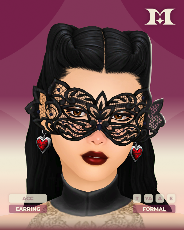 Maxis Match Queen Of Hearts Earrings by simsfinds - The Sims 4 Custom Content