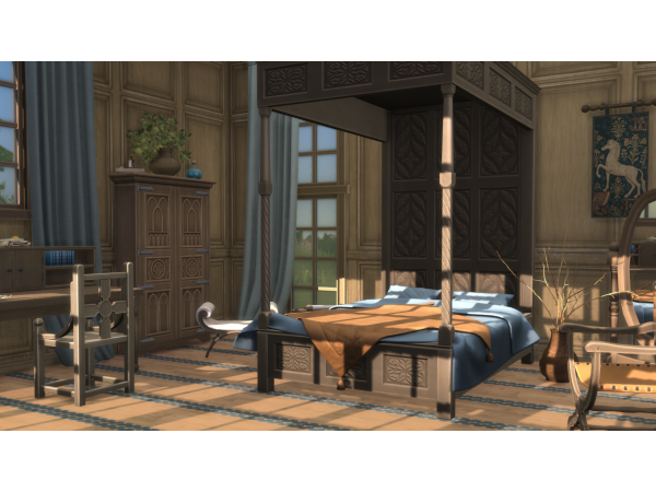 Alpha Fantasy Kingdom Castle Wooden Panels by philo - The Sims 4 Custom Content