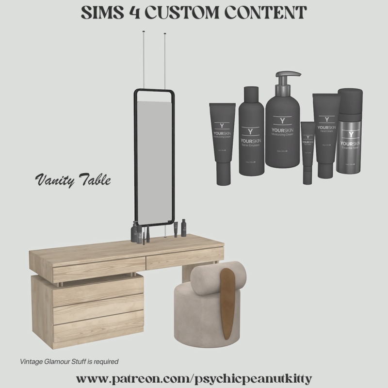 Mix Vanity by psychicpeanutkitty - The Sims 4 Custom Content