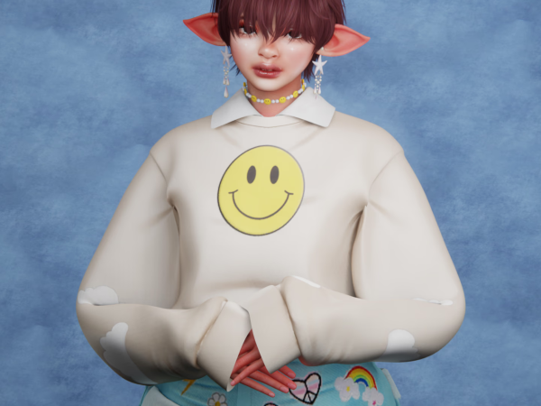 Alpha Bright Sweater - The Sims 4 Custom Content