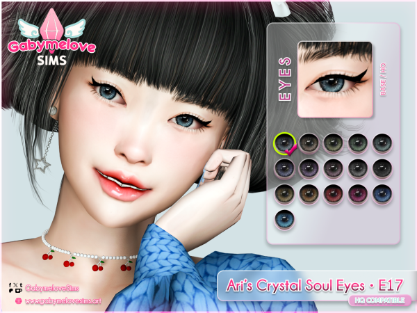 Mix Ari's Crystal Soul Eyes E17 contact lenses - The Sims 4 Custom Content