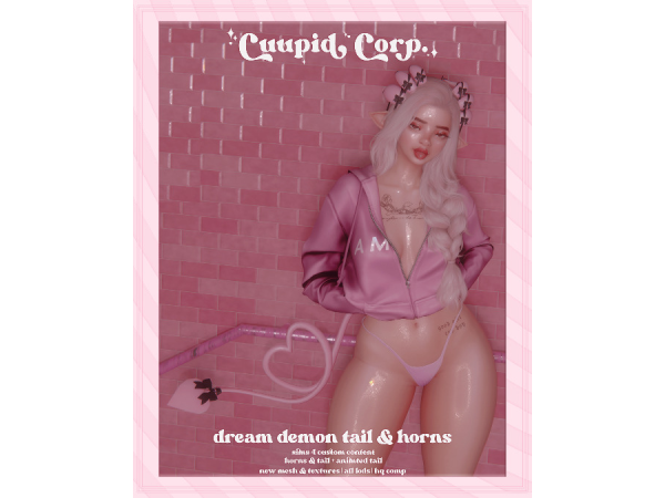 Alpha cuupid corp dream demon tail horns - The Sims 4 Custom Content