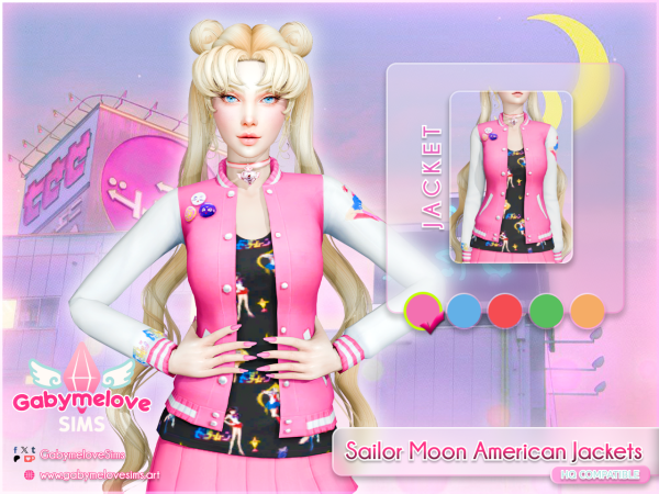 Maxis Match Sailor Moon American Jackets (Remastered) - The Sims 4 Custom Content