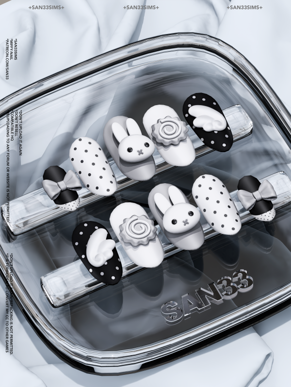 Alpha 333Miffy Nail by simsfinds - The Sims 4 Custom Content