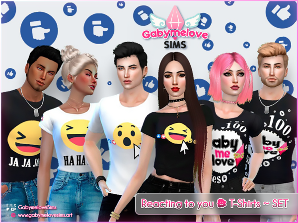 Maxis Match Reacting to you T Shirts SET (Remastered) - The Sims 4 Custom Content
