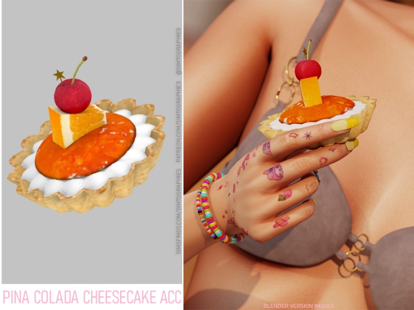 Alpha Pina Colada Cheesecake Acc - The Sims 4 Custom Content