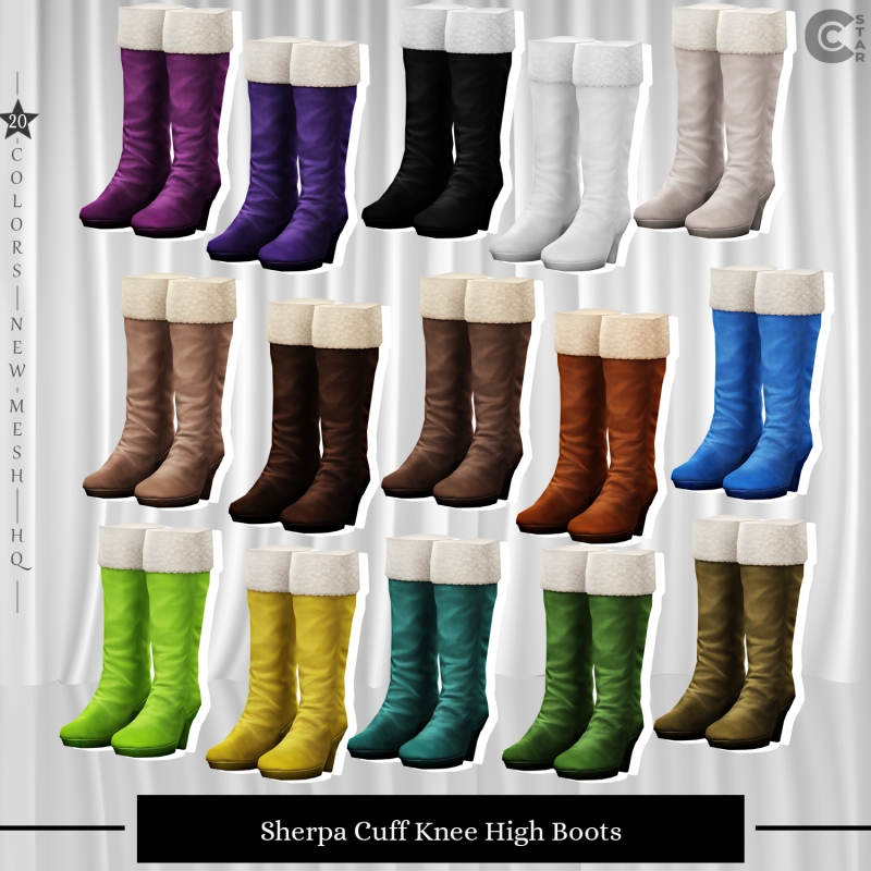 Maxis Match Sherpa Cuff Knee High Boots by cool_content_star - The Sims 4 Custom Content