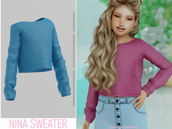 Alpha Nina Sweater - The Sims 4 Custom Content