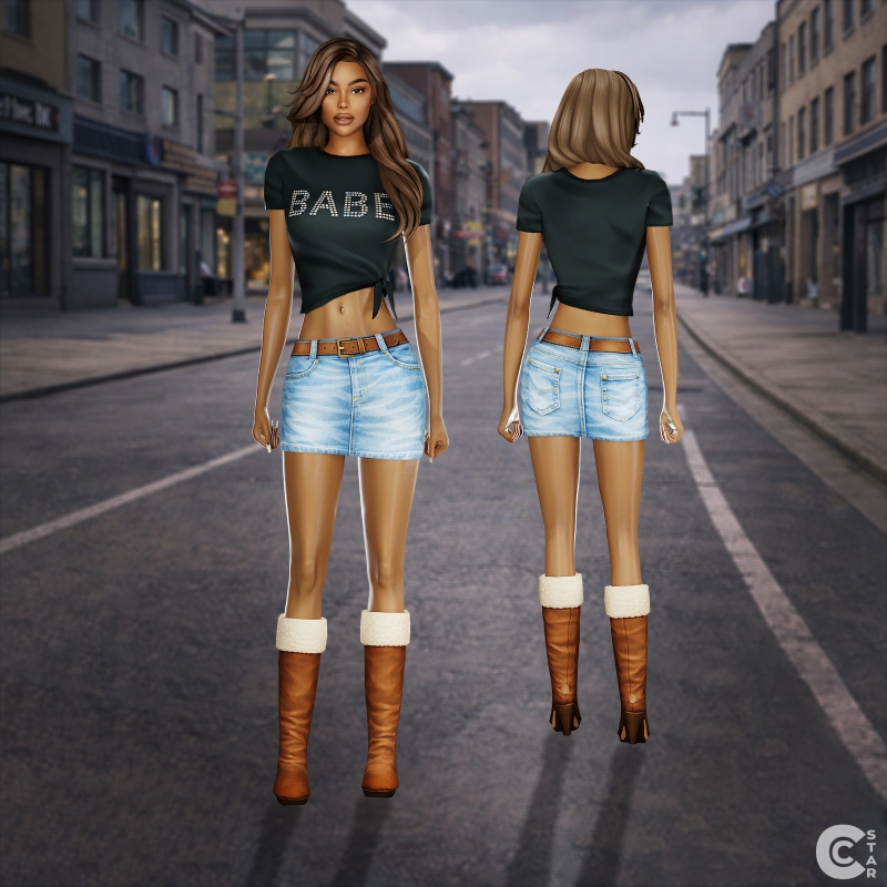 Maxis Match Tie Front Cropped Graphic Top cool_content_star by cool_content_star - The Sims 4 Custom Content