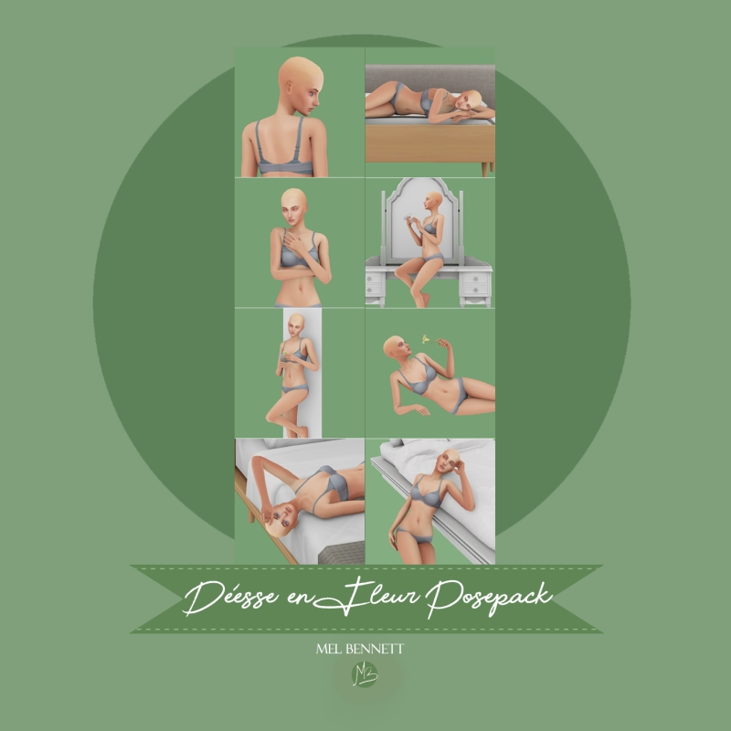 Mix Déesse en Fleur Posepack by melbennett - The Sims 4 Custom Content