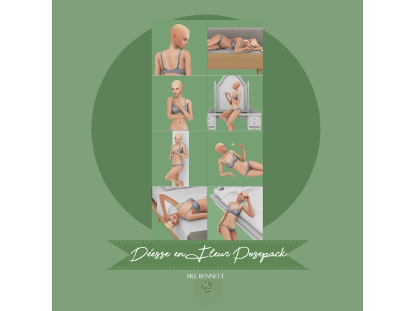 Mix Déesse en Fleur Posepack - The Sims 4 Custom Content