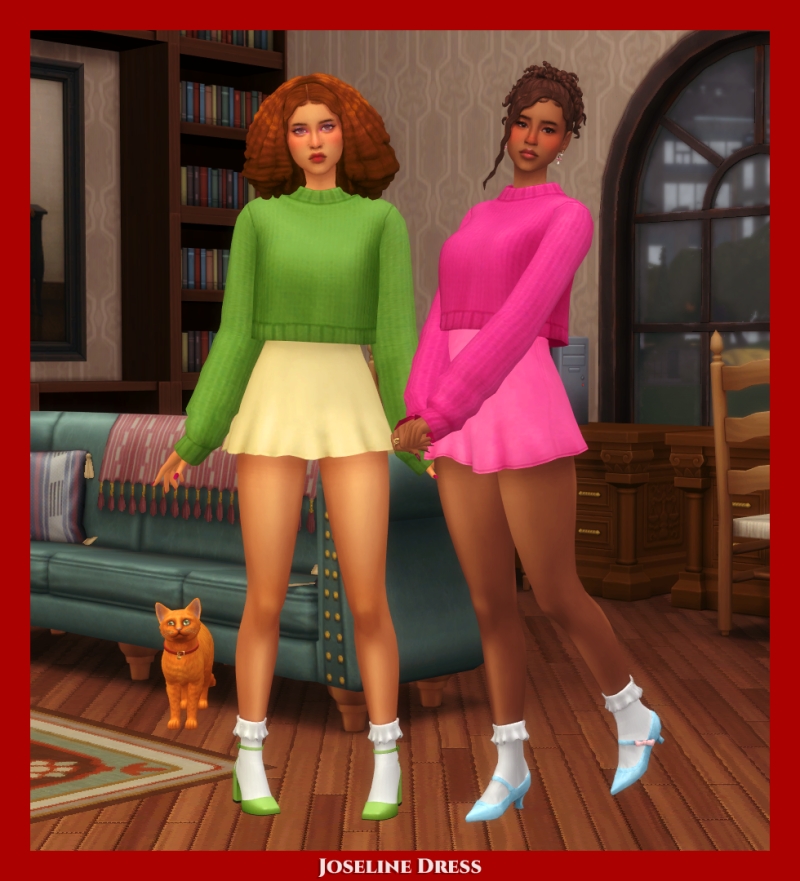 Maxis Match Literary Club Collection Dress by marronnie - The Sims 4 Custom Content