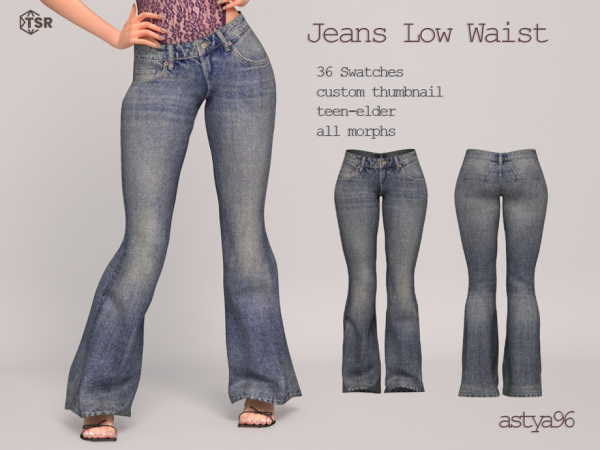 Alpha Low Waist Jeans by astya96cc - The Sims 4 Custom Content
