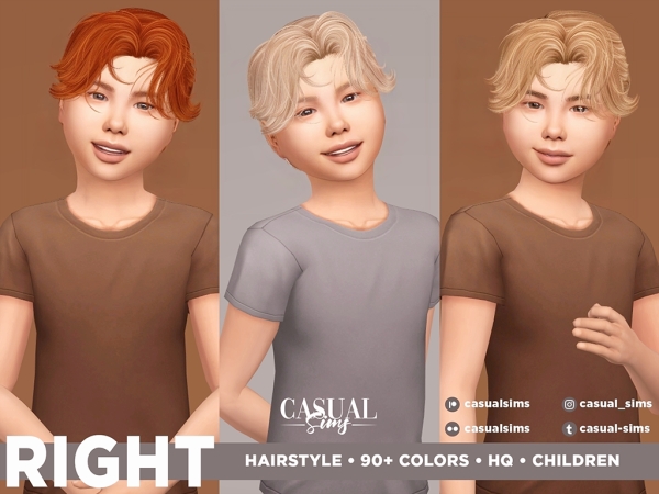 Alpha CasualSims Right Hairstyle Children - The Sims 4 Custom Content