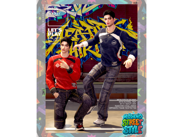 Alpha Dynamic Diagonal Stripes Contrast Side Stripe Jersey by heathenthirteen - The Sims 4 Custom Content