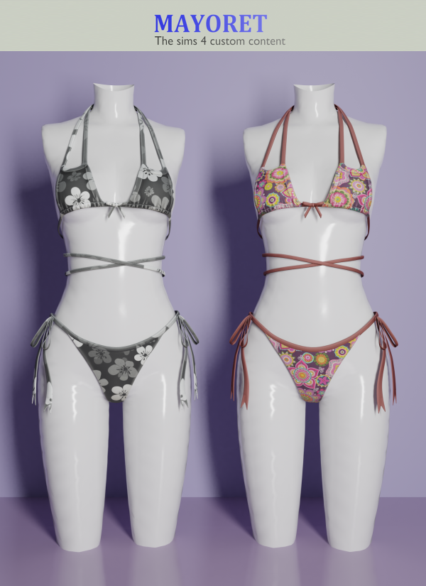 Alpha Mayoret Qiu Swimwear Set by mayoret - The Sims 4 Custom Content