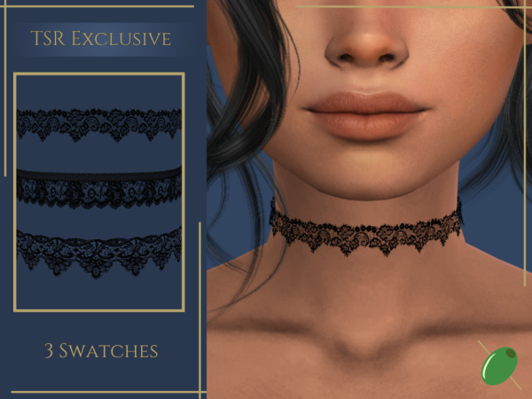 Alpha Florence Lace Chokers - The Sims 4 Custom Content