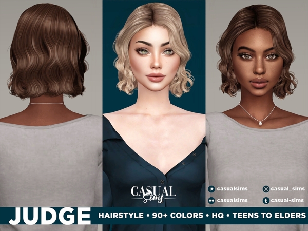 Alpha Judge Hairstyle (More strands) - The Sims 4 Custom Content