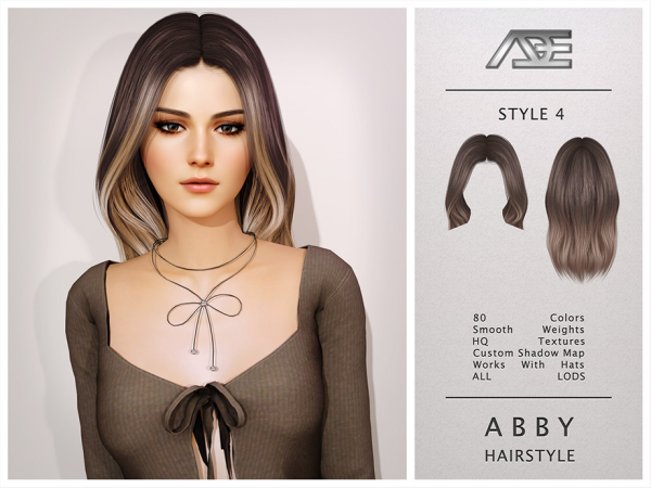 Alpha Abby Style 4 (Hairstyle) - The Sims 4 Custom Content