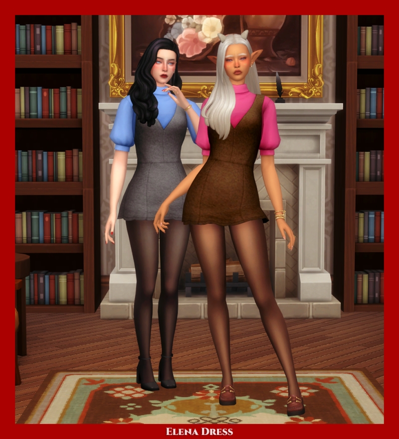 Maxis Match Literary Club Collection Dress by marronnie - The Sims 4 Custom Content