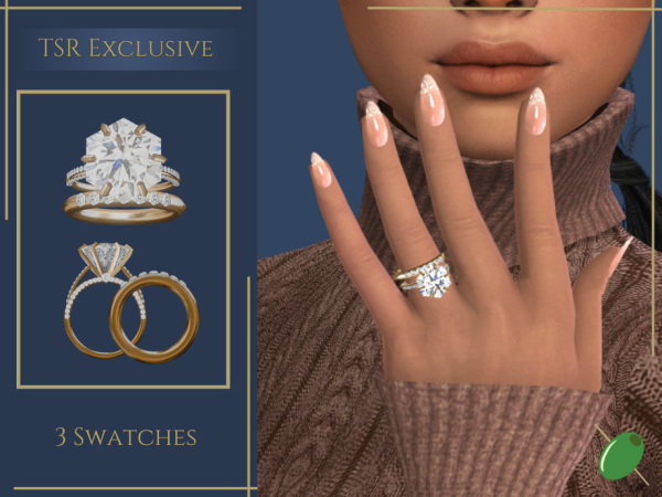 Alpha Genevieve Engagement Ring With Band - The Sims 4 Custom Content