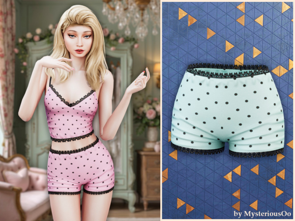 Alpha Lace trim sleep shorts by MysteriousOo - The Sims 4 Custom Content