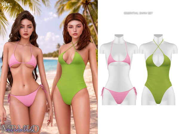 Alpha Essential Swim Set by Mermalade - The Sims 4 Custom Content