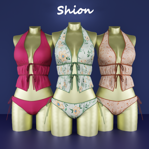 Alpha Shion Kim Retro Picnic Tankini by shion_sims - The Sims 4 Custom Content