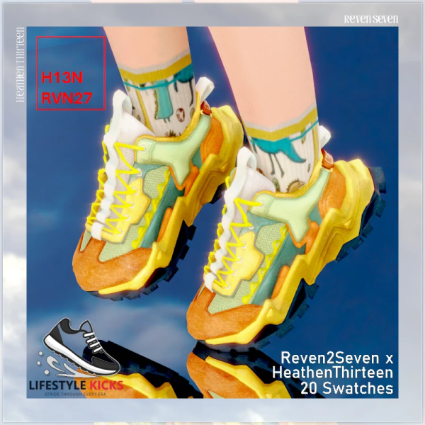 Alpha Child's Modern Streetwear Accent Mesh Athletic Sneaker by simsfinds - The Sims 4 Custom Content