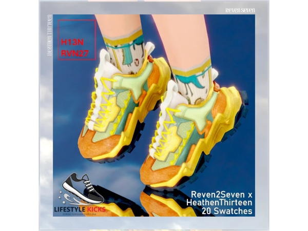 Alpha Child's Modern Streetwear Accent Mesh Athletic Sneaker by heathenthirteen - The Sims 4 Custom Content