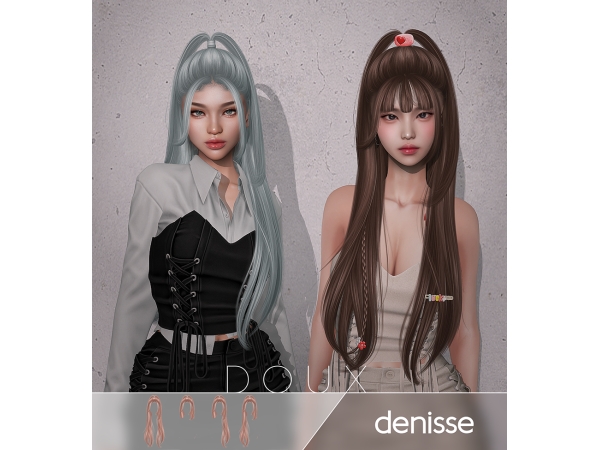 Alpha Doux Denisse Hairstyle - The Sims 4 Custom Content