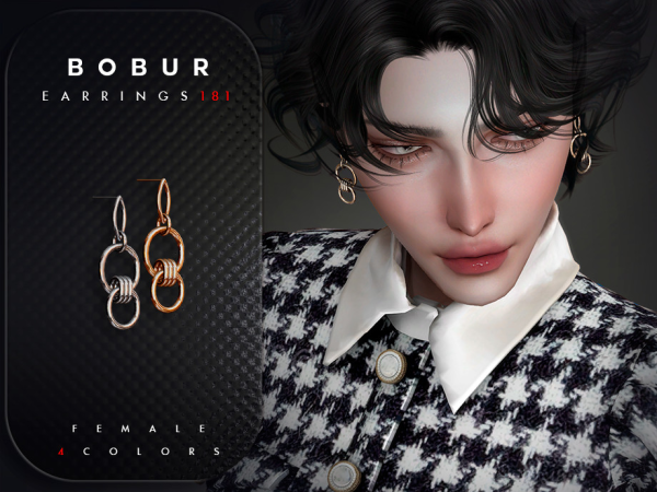 Alpha Chain drop earrings - The Sims 4 Custom Content