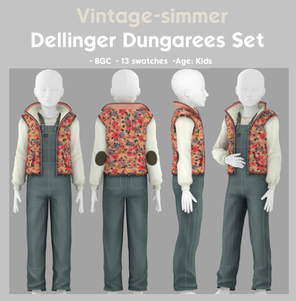Maxis Match Dellinger Dungarees Set simmer by simsfinds - The Sims 4 Custom Content