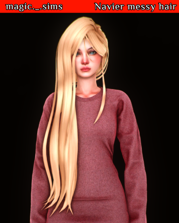 Maxis Match Navier messy hair Magic_sims by simsfinds - The Sims 4 Custom Content