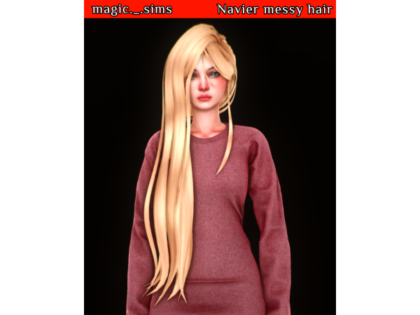 Maxis Match Navier messy hair Magic_sims - The Sims 4 Custom Content