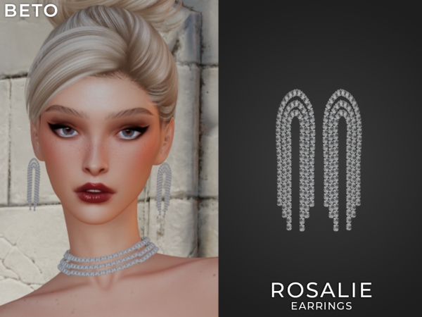 Alpha Rosalie (Earrings) - The Sims 4 Custom Content