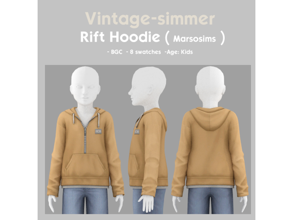 Maxis Match Felix Pullover Rift Hoodie simmer by vintage - The Sims 4 Custom Content