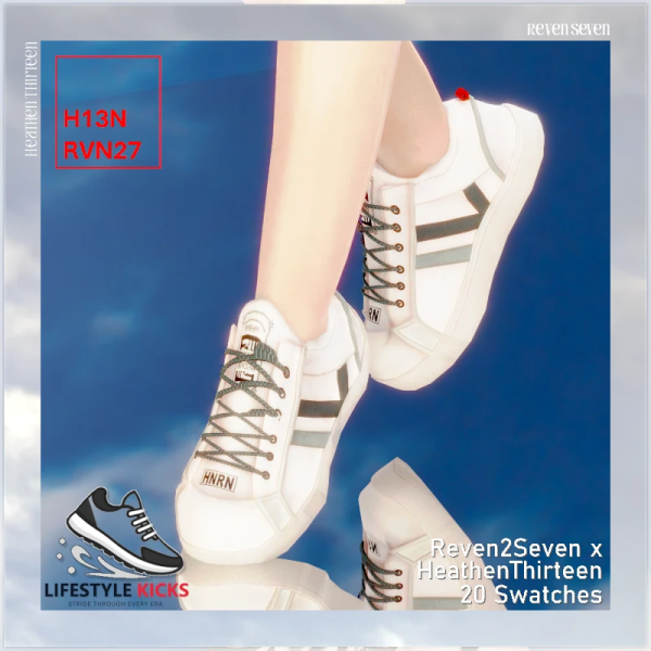 Mix Child's Casual Trainer Stripe Heel Loop Design by simsfinds - The Sims 4 Custom Content