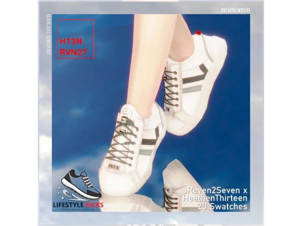 Mix Child's Casual Trainer Stripe Heel Loop Design by heathenthirteen - The Sims 4 Custom Content