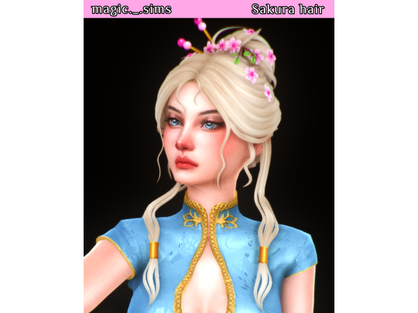 Maxis Match Sakura hair Magic_sims - The Sims 4 Custom Content